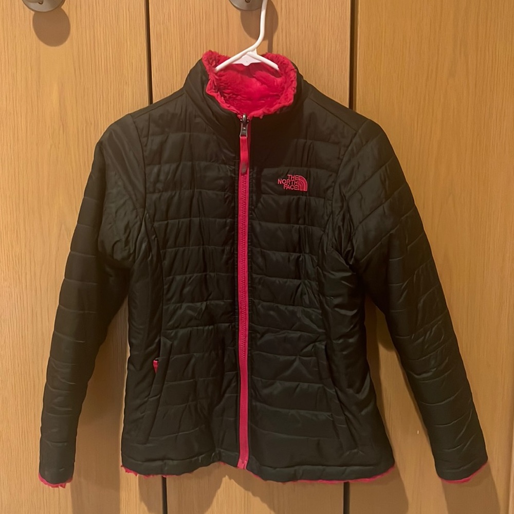 Girls North Face reversible jacket. Size large 14/16.